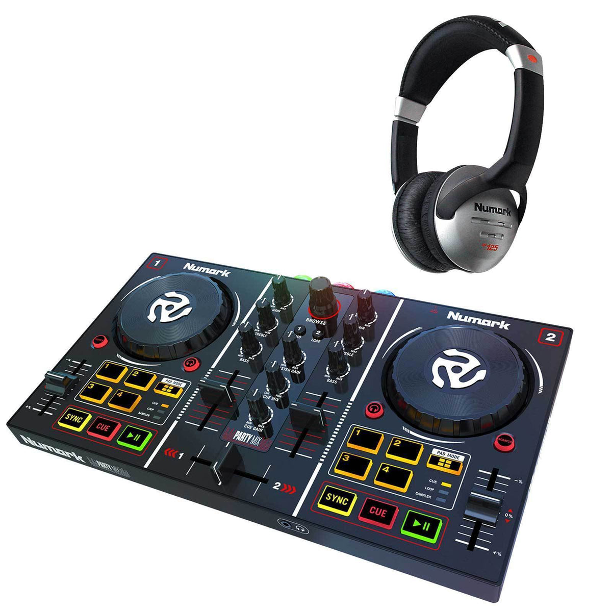 Numark PartyMix DJ Controller Party Mix Built-In Lights + Numark