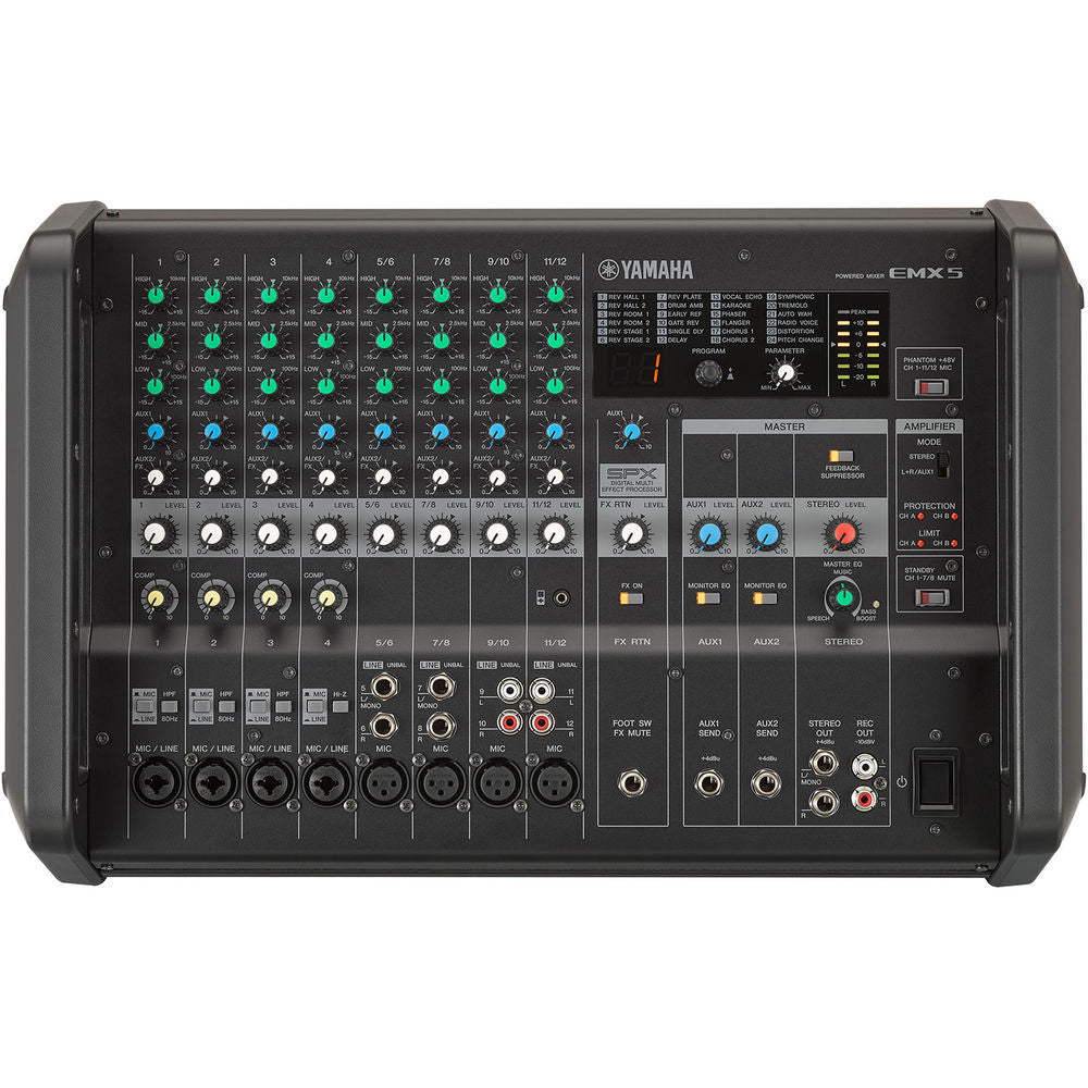 Yamaha EMX5 12-Channel Stereo Powered Mixer Integrated Built-in