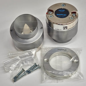 Beyma AST05 Package Contents 4 Screws with Face Plate Ring Adapter on Gray Background