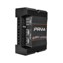Load image into Gallery viewer, QS400.4 Photo Showing Remote Ground +12VDCPower Input 4 channels Bridge Made in Brazil Standing Upright with White Background