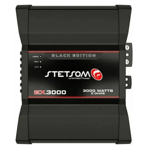 Stetsom EX 3000 Black Edition Mono 1 Channel Digital Amplifier Class D 3k Watts RMS 2-ohm STETSOMEX3000-2 BK EX3000