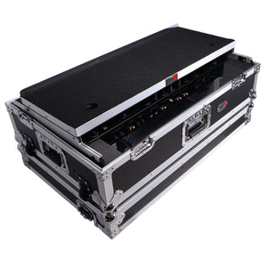 ProX Flight Case for Pioneer DDJ-REV7 & DDJ-1000 SRT DJ Controller w/ 2U Rack Space Laptop Shelf Wheels LED Kit XS-REV71K2UWLT LED
