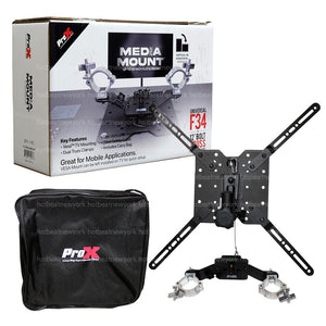 ProX XT-MEDIAMOUNT Universal 32" to 80" TV Bracket Clamp with Vesa Mounting Bracket for F34 F32 12" Bolt Truss or Speaker Stands