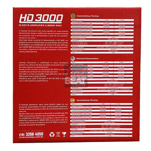 Taramps HD3000 3000 Watt RMS 1 ohm Full Range Amplifier  - USA Authorized Dealer