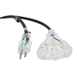 50' Ft. 120VAC NEMA 15 Male to 3 Outlet Female Power-Extension Cord 14 AWG