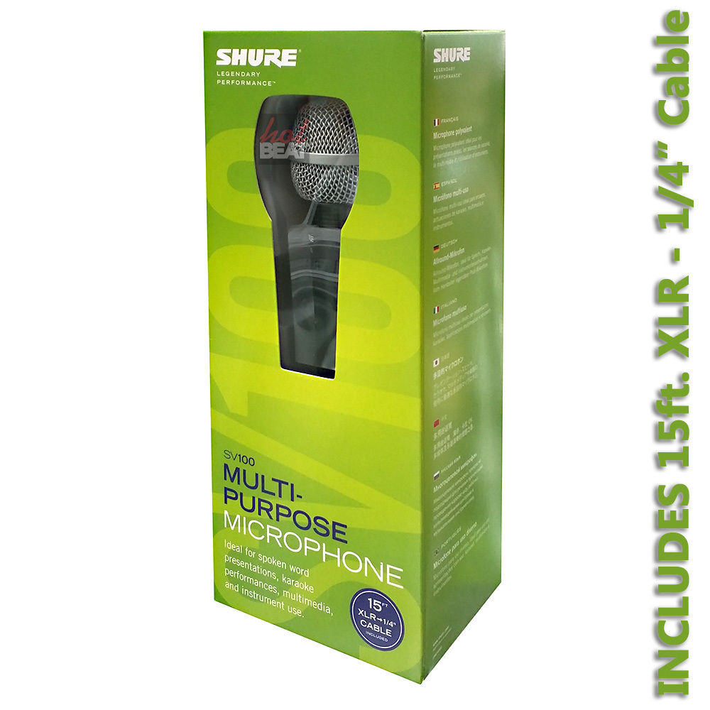Shure SV100-W Cardioid Dynamic Multi-Purpose Microphone 042406186841 SV100W
