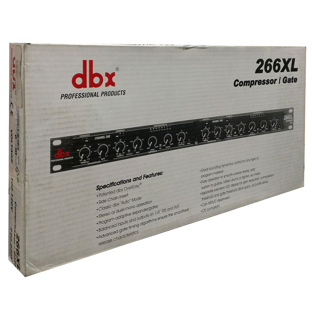 dbx 266XL Dual Compressor Limiter Gate 691991400513 266-XL Compression Gating