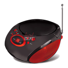 Load image into Gallery viewer, Coby Portable AM/FM CD MP3 Boombox 3.5mm AUX Black Red 110-240V CBCD04RED