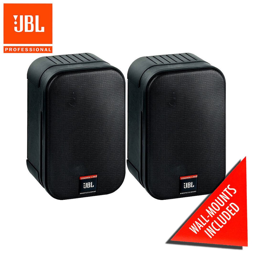 Pair JBL Control 1 Pro High Performance 150 W Mini Studio Speakers 050036903455