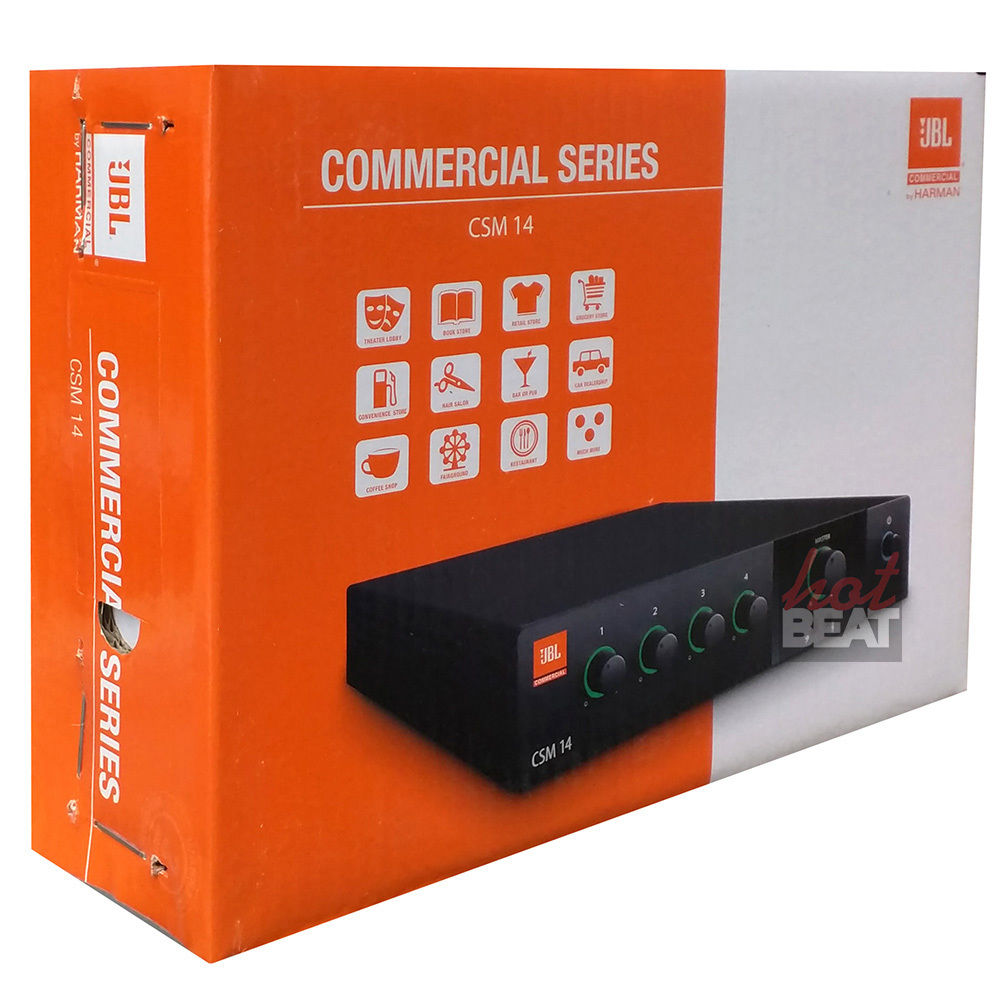 JBL CSM14 4-Inputs 1-Output Commercial Series Mixer 110 - 240 Voltage CSM-14
