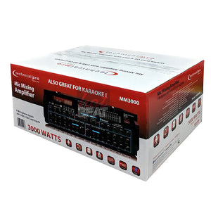 Technical Pro MM3000 Bluetooth Microphone Mixer Amplifier Amp Karaoke SD USB