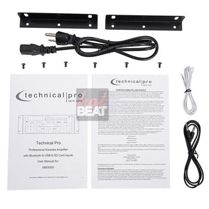Technical Pro MM3000 Bluetooth Microphone Mixer Amplifier Amp Karaoke SD USB