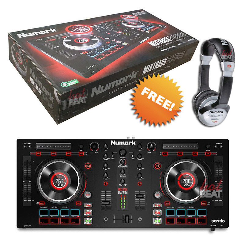 Numark Mixtrack Platinum Pro DJ Controller Jog Wheels w/ Display + Free HF125