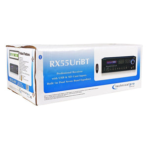 Technical Pro RX55URIBT 1500W Pro Audio Receiver w/ Bluteooth +USB/SD+ 7-Band EQ