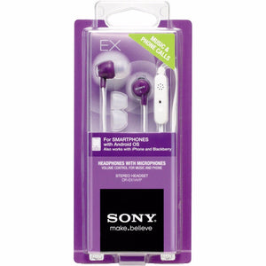 Sony DR-EX14VP Violet Purple Earbuds Earphone Headset for Music Android iPhone