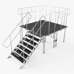 8FT x 8FT Stage Q 2 Stage Platforms 3-Steps Social Distancing 4FT x 4FT Package Height Adjustable 28-48 inch
