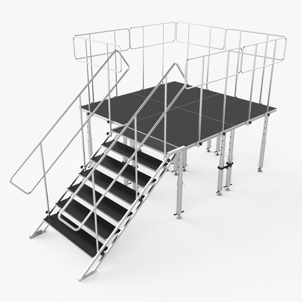 8FT x 8FT Stage Q 2 Stage Platforms 3-Steps Social Distancing 4FT x 4FT Package Height Adjustable 28-48 inch