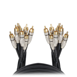 10' FT Premium 8 Channel Snake 8x RCA Male to 8x RCA Male Cable