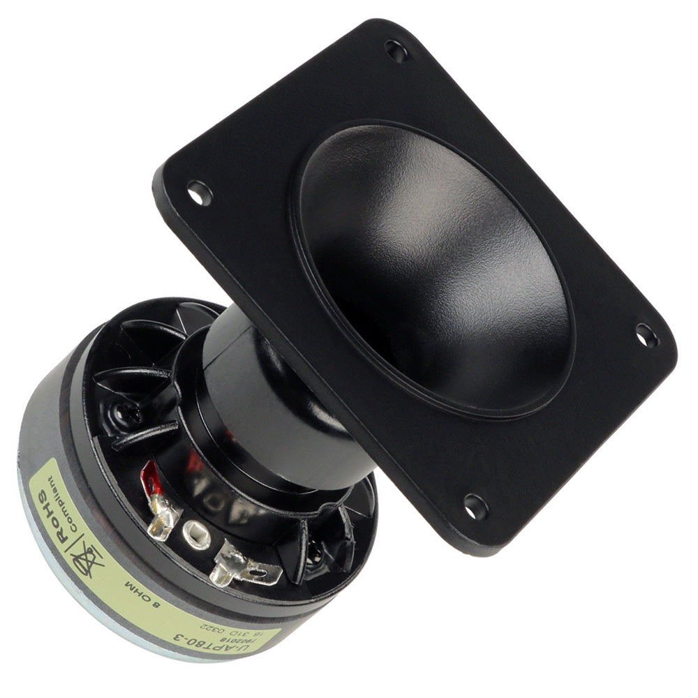Eminence APT80 1-inch Driver 4-bolt Tweeter 80 x 80 Conical Horn 45 Watt RMS 8-ohm side front view