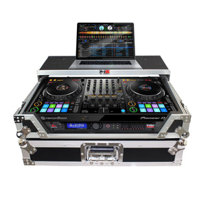 ATA Flight Case for Pioneer DDJ-1000 FLX6 SX3 DJ Controller with Laptop Shelf 1U Rack Space and Wheels