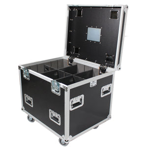 TruckPax Utility ATA Flight Case Truck Storage Road Case with Dividers Tray and 4" in casters – 24"x30"x30" Ext