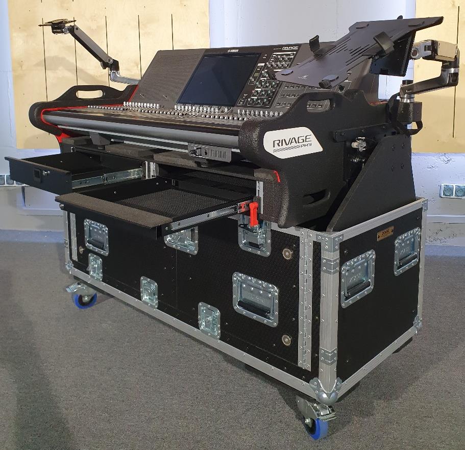 Flip-Ready Easy Detachable Retracting Case With 2U for Yamaha PM3 RIVAGE Console by ZCase Custom Order