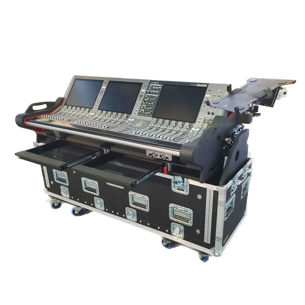 Flip-Ready Easy Detachable Retracting Hydraulic Lift Case for Yamaha PM5 Rivage Console w/ 2x 1U by ZCase®