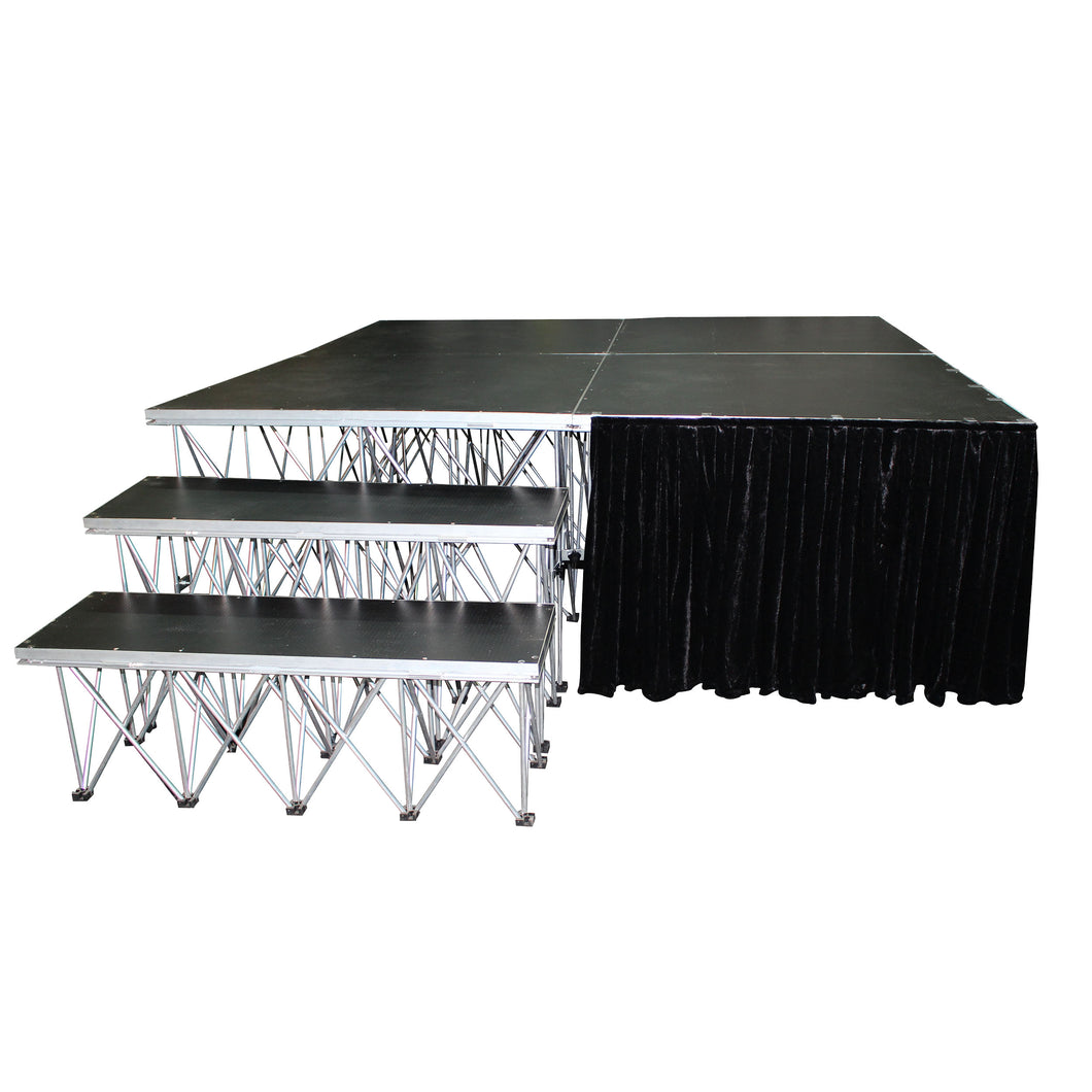 16 Inch Black Portable Stage Stage Skirt