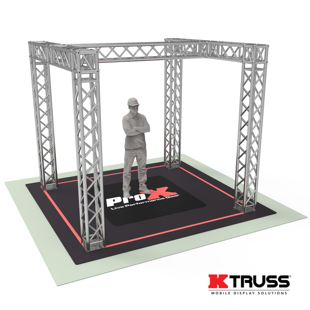 Tradeshow Booth 10.11 W X 9.42 L X 9.20 FT H with H Shape Design in center  - 2mm Heavy Duty Truss