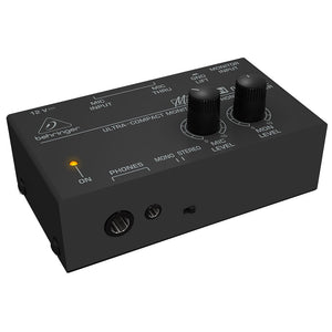 Behringer MICROMON MA400 Miniature Monitor Headphone Amplifier with Microphone Input 689076810081 rear birdseye view