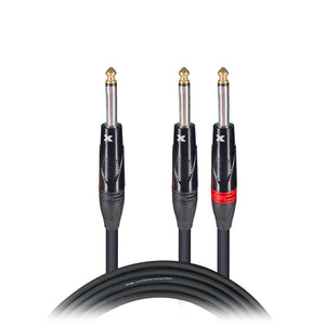 3 Ft. 1/4" TS-M to Dual 1/4" TS-M High Performance Audio Cable