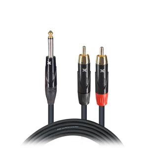 50 Ft High Performance 1/4 inch Male Speaker to 1/4 inch Male Speaker Cable 12 AWG