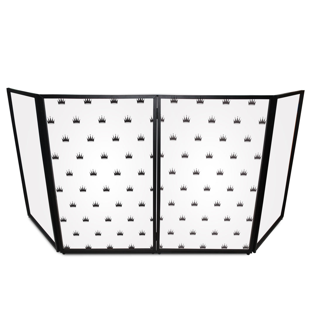 DJ Facade King Pattern Scrim on White Fabric | Set of Two