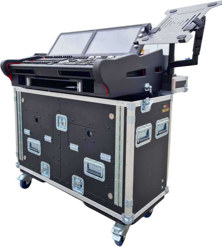 Flip-Ready™ Hydraulic Console Case for ChamSys MagicQ MQ500M w/ 2U Rack Space