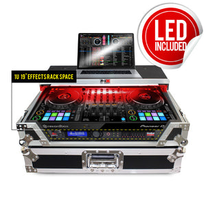 ATA Flight Case for Pioneer DDJ-1000 FLX6 SX3 DJ Controller with Laptop Shelf 1U Rack Space Wheels and LED