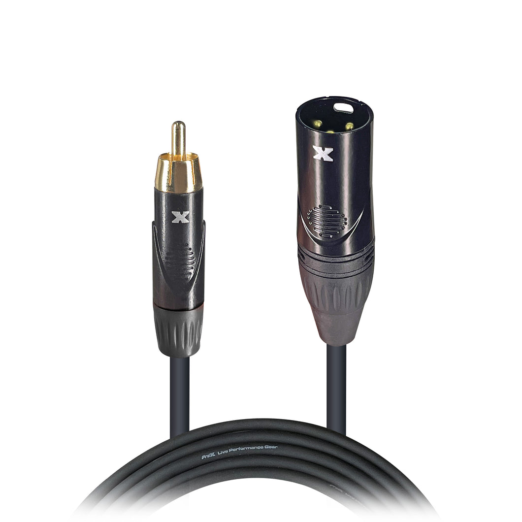 5' Ft. High Performance XLR Male to RCA Male Unbalanced Audio Cable