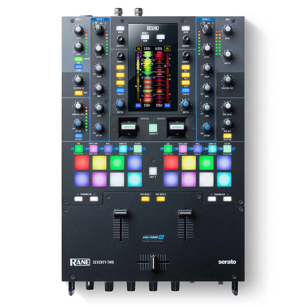 RANE DJ SEVENTY TWO (72) 2-Channel Performance Mixer with Touchscreen for Serato DJ Pro - 694318023556
