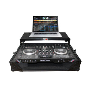 Digital Controller Flight Case W/Sliding Laptop Shelf for Numark NS6II (Black on Black)