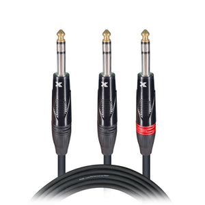 5 Ft. 1/4" TRS-M to Dual 1/4" TRS-M High Performance Audio Cable