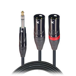 10 Ft. 1/4" TRS-M Stereo to Dual XLR3-M High Performance Y Cable