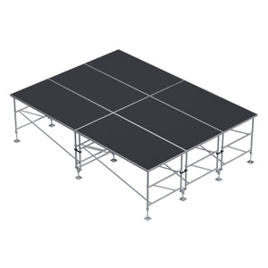 12FT x 16FT Stage Q 6 Stage Platforms 4FT x 8FT Height Adjustable 28-48 inch with Z Frame Stabilizing System