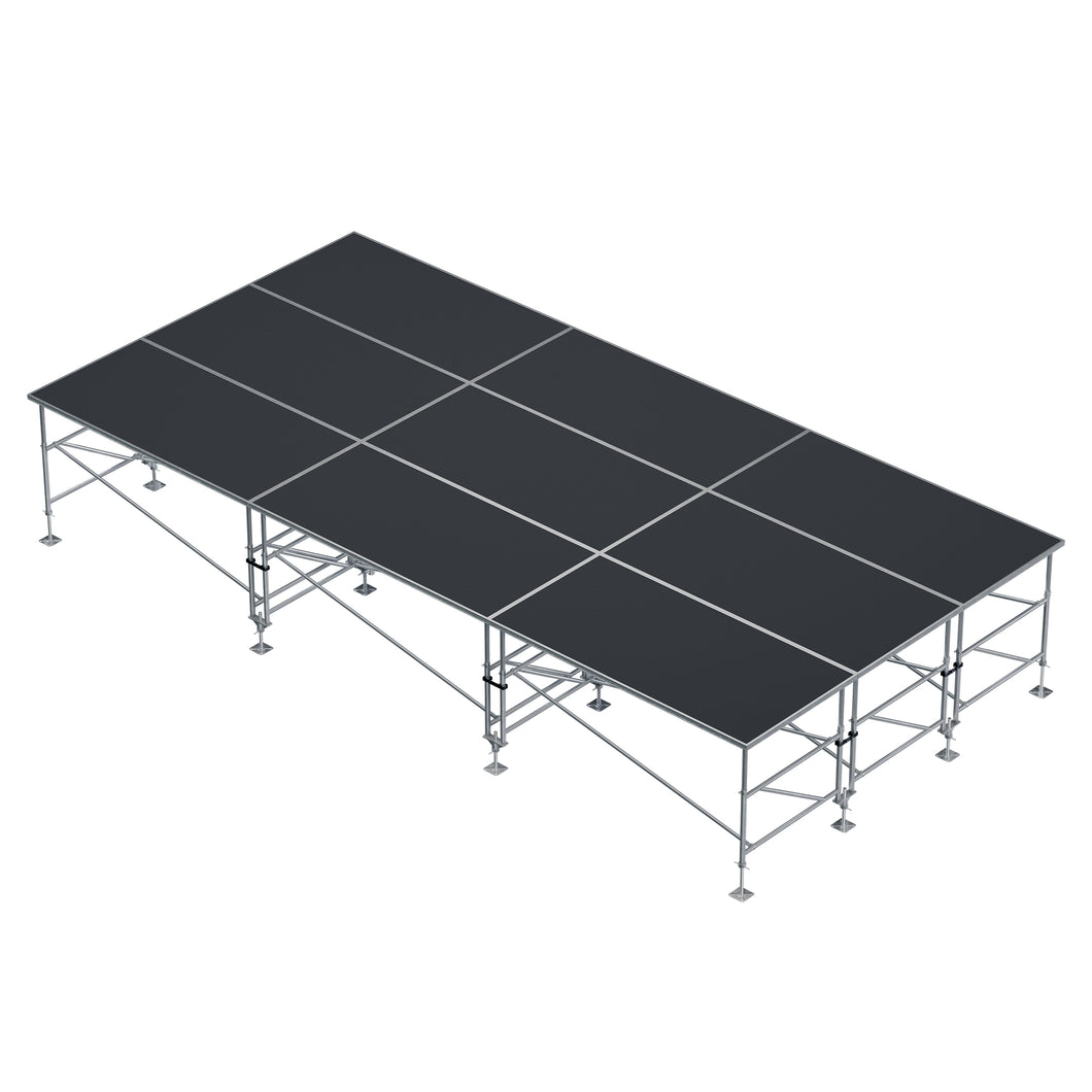 12FT x 24FT StageQ 9 Stage Platforms 4FT x 8FT Height Adjustable 28-48 inch with Z Frame Stabilizing System