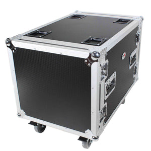 10U Space Rack Mount Flight Case 24 Inch Depth W-Casters