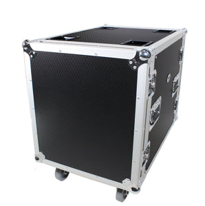 12U Space Amp Rack Mount ATA Flight Case 24 Inch Depth W-Casters