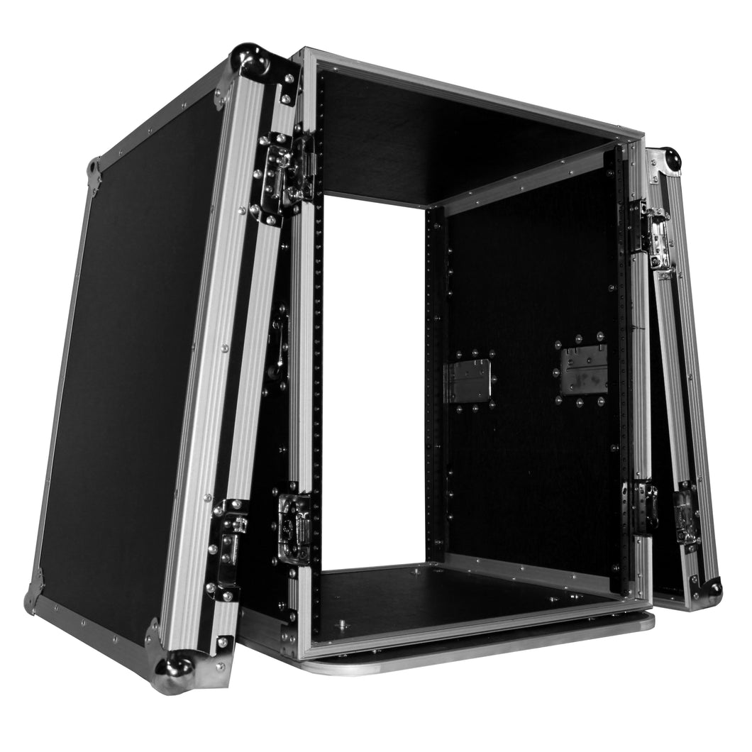 14U Space Amp Rack Mount ATA Flight Case, 24 Inch Depth W-Casters