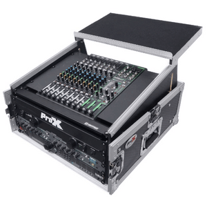 4U Rack x 10U Top Mixer DJ Combo Flight Case w Laptop Shelf