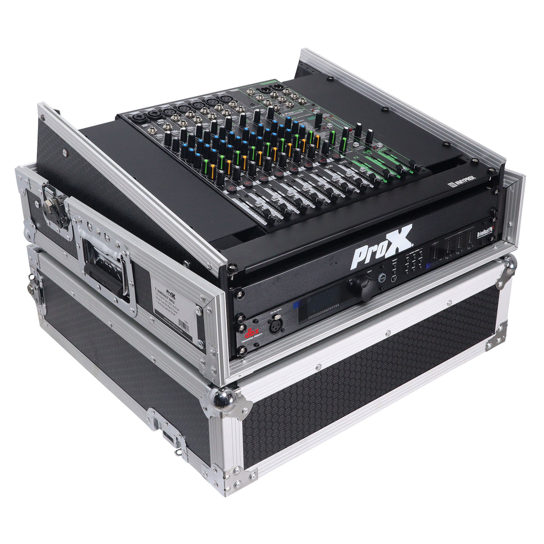 2U Rack x 10U Top Mixer DJ Combo Rack Flight Case
