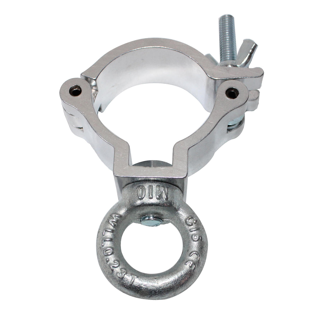 Aluminum Mini O-Style Truss Clamp with Eye Bolt Capacity 165 lbs