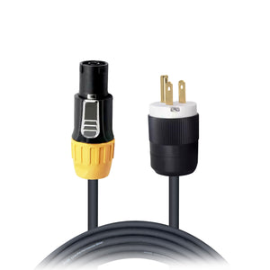 25 Ft. 12AWG 120VAC Male Edison NEMA 5-15P to Powerkon for Power Connection compatible devices
