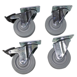 X-CASTER-4-GRAY 4" Grey Casters (Set of 4 - 2 Locking)